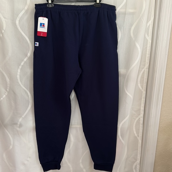 Russell Athletic Navy Blue Fleece Sweatpants, Size XL - Picture 2 of 5